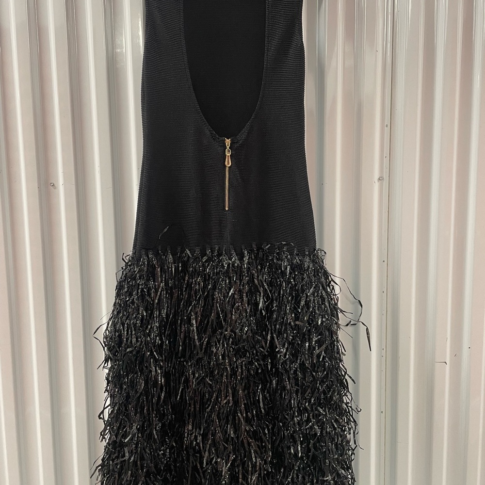 Chic Black Sleeveless Fringe Pencil Dress - Picture 5 of 10